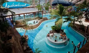 Ambiance tropicale à Aquaboulevard, avec ses piscines, jacuzzis et palmiers. Un lieu idéal pour profiter de l'eau, un vrai prix pour le plaisir.