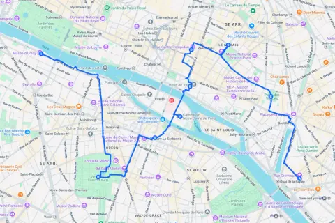 Circuit touristique paris à pied : une balade à travers les monuments emblématiques, de la Seine au Marais.