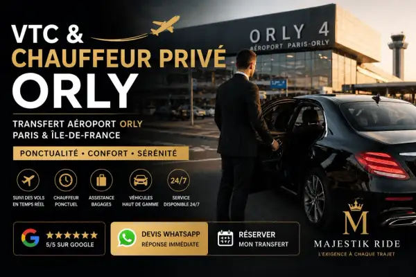 Chauffeur privé VTC Orly, une alternative au tramway T7 pour votre transfert aéroport. Ponctualité et confort garantis.