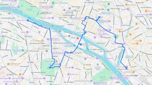 Circuit touristique paris à pied : une balade à travers les monuments emblématiques, de la Seine au Marais.